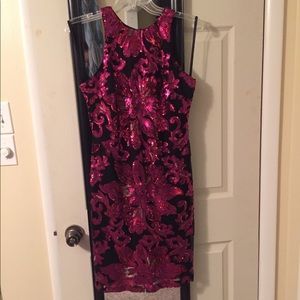 Caché Sequin Cocktail Dress S/4